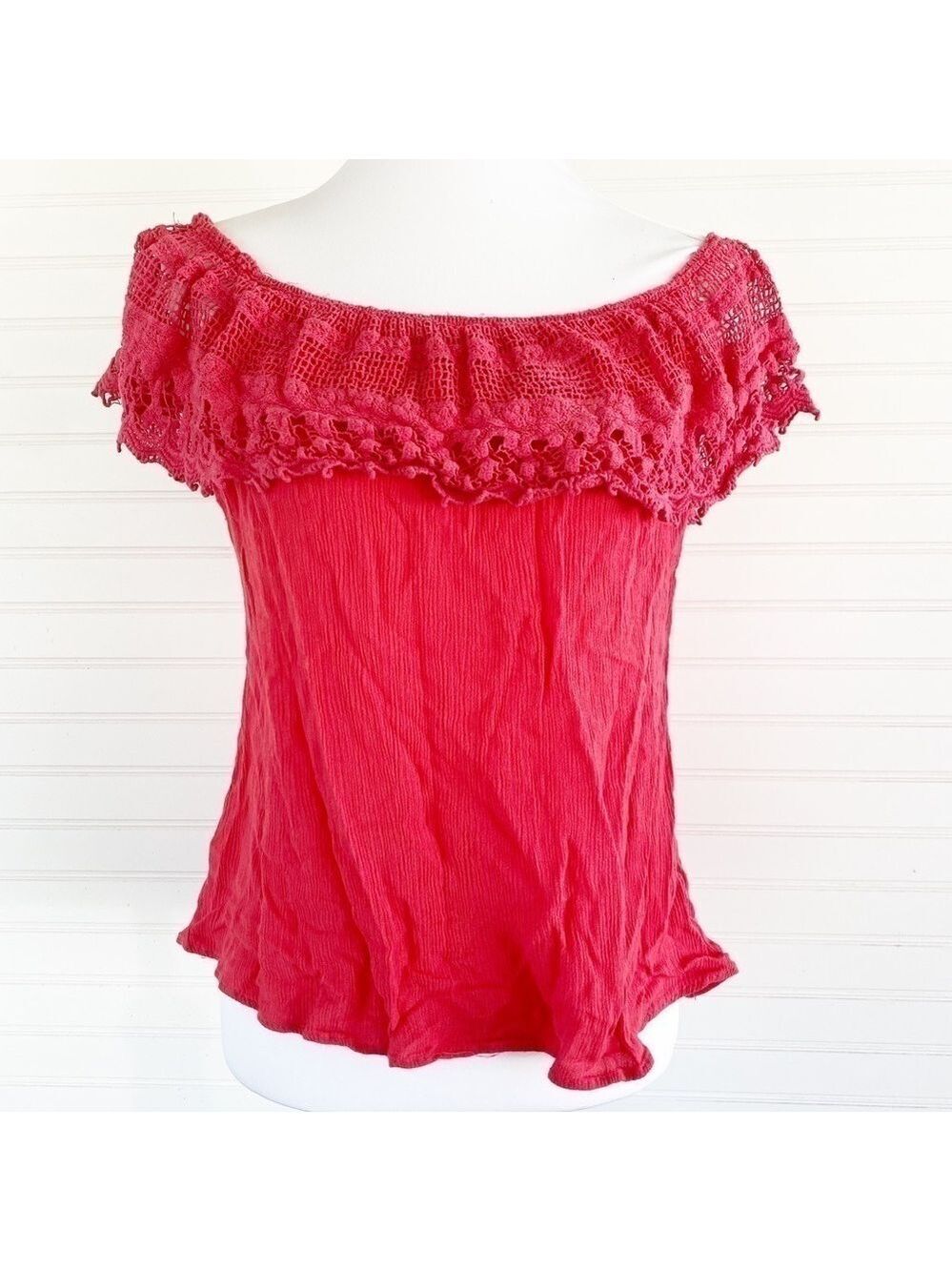 Lace coral blouse Size 1x